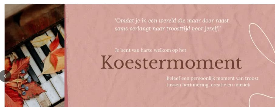 Koestermoment invitation at The Antwerp Pianist